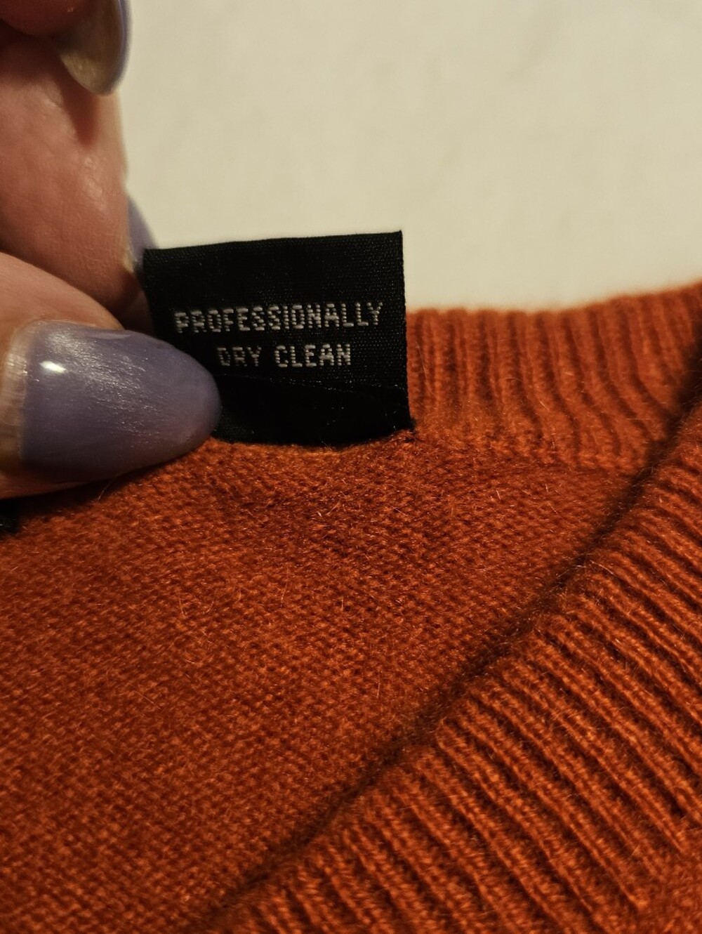 Patrick Clark XL 100% Cashmere Sweater Burnt Orange Crewneck Pullover Classic - Picture 9 of 10